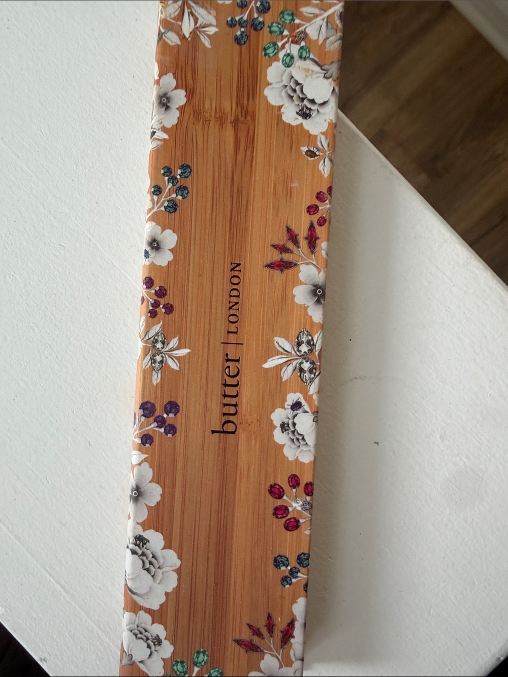 butter LONDON Bamboo Nail Case with White Floral and Jewel-Tone Accents